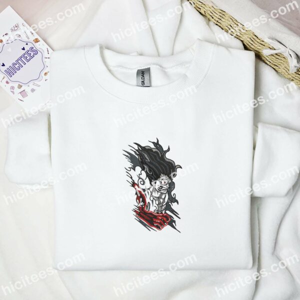 Luffy Red Punch One Piece Anime Embroidered Shirt