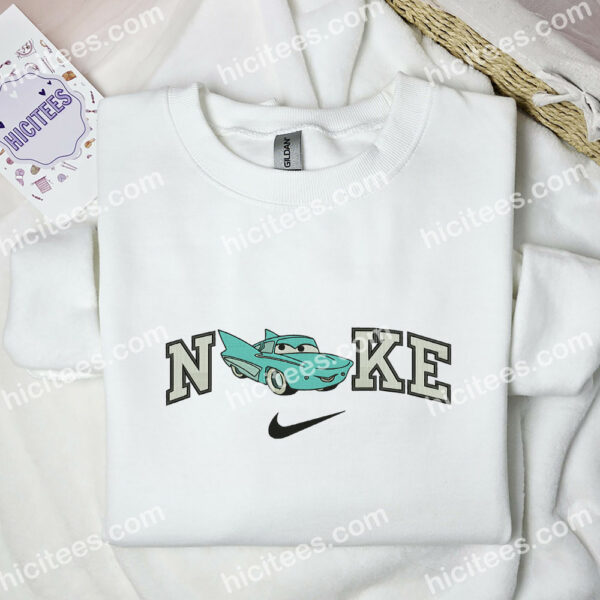 Flo Cars Embroidered Hoodie, Pixar Cars Embroidered Sweatshirt, Disney Characters Embroidered Shirt