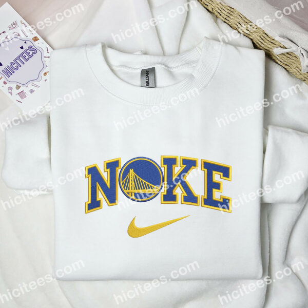 Golden State Warriors Embroidered Hoodie, Basketball Embroidered Sweatshirt, NBA Sports Embroidered Shirt