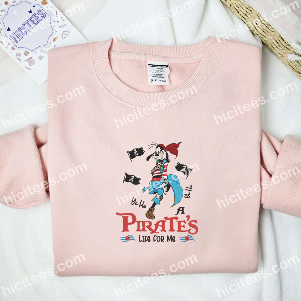 Goofy Pirate Embroidered Hoodie, Cartoon Embroidered Sweatshirt, Disney Characters Embroidered Shirt Goofy Pirate Embroidered Hoodie, Cartoon Embroidered Sweatshirt, Disney Characters Embroidered Shirt