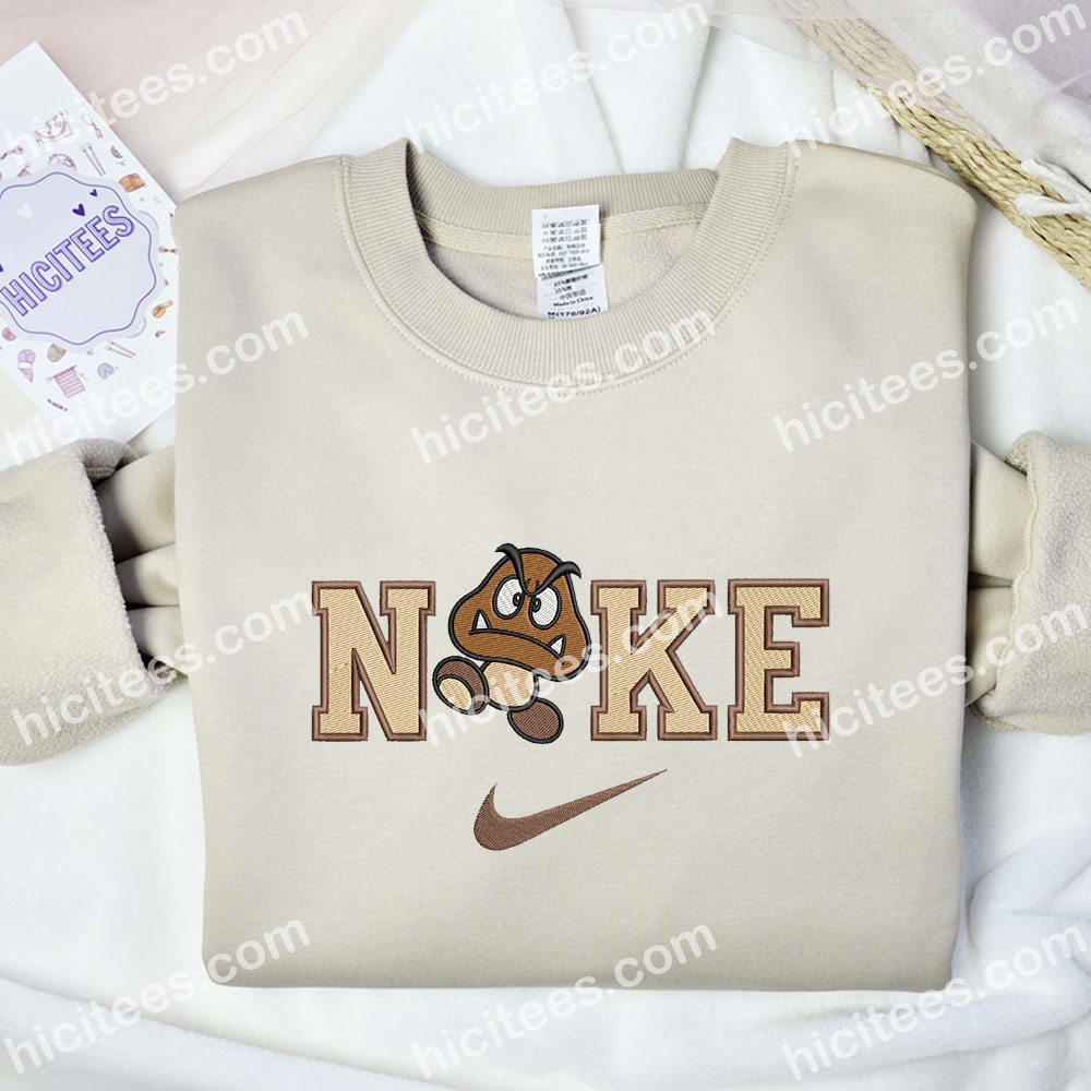 Goomba Embroidered Hoodie, Super Mario Embroidered Sweatshirt, Video Game Characters Embroidered Shirt Goomba Embroidered Hoodie, Super Mario Embroidered Sweatshirt, Video Game Characters Embroidered Shirt