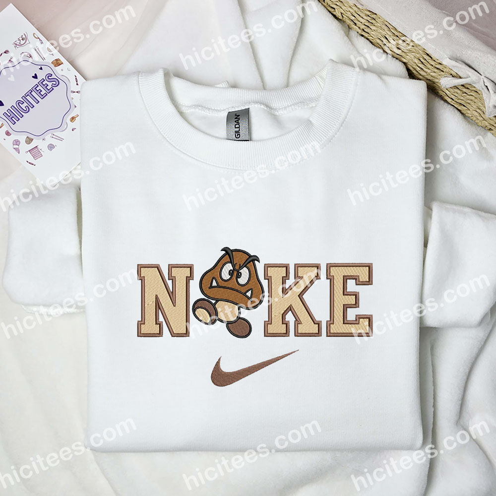 Goomba Embroidered Hoodie, Super Mario Embroidered Sweatshirt, Video Game Characters Embroidered Shirt Goomba Embroidered Hoodie, Super Mario Embroidered Sweatshirt, Video Game Characters Embroidered Shirt