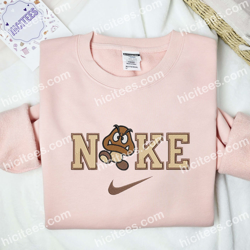 Goomba Embroidered Hoodie, Super Mario Embroidered Sweatshirt, Video Game Characters Embroidered Shirt Goomba Embroidered Hoodie, Super Mario Embroidered Sweatshirt, Video Game Characters Embroidered Shirt