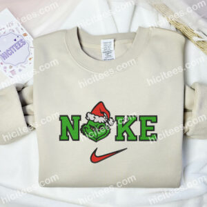 Grinch Face Embroidered Shirt Movie Embroidered Hoodie Christmas Embroidered Sweatshirt 2