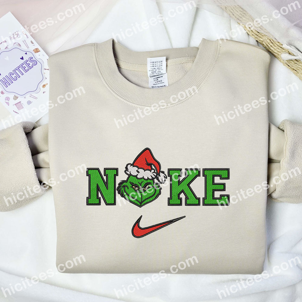 Grinch Face Embroidered Shirt, Movie Embroidered Hoodie, Christmas Embroidered Sweatshirt Grinch Face Embroidered Shirt, Movie Embroidered Hoodie, Christmas Embroidered Sweatshirt