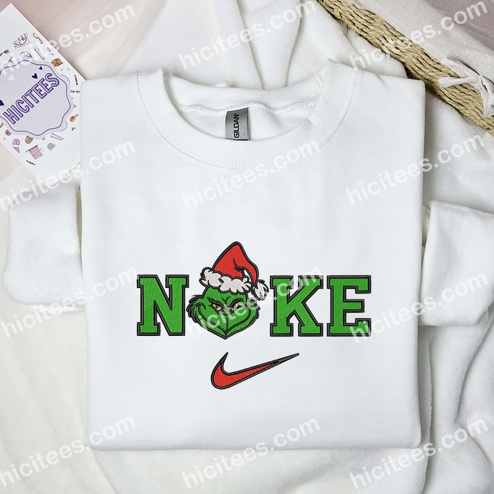 Grinch Face Embroidered Shirt, Movie Embroidered Hoodie, Christmas Embroidered Sweatshirt Grinch Face Embroidered Shirt, Movie Embroidered Hoodie, Christmas Embroidered Sweatshirt