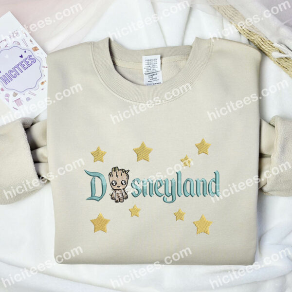 Groot Disneyland Embroidered Hoodie, Movie Embroidered Sweatshirt, Marvel Embroidered Shirt
