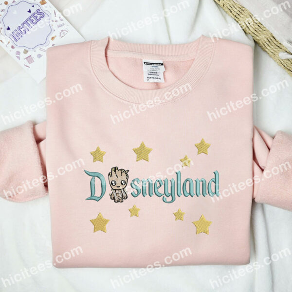 Groot Disneyland Embroidered Hoodie, Movie Embroidered Sweatshirt, Marvel Embroidered Shirt