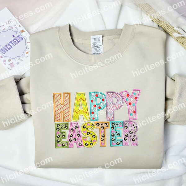 Happy Easter Embroidered Shirt, Dr Seuss Cartoon Embroidered Hoodie, Easter Day Embroidered Sweatshirt