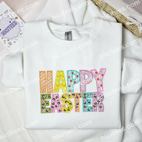 Happy Easter Embroidered Shirt, Dr Seuss Cartoon Embroidered Hoodie, Easter Day Embroidered Sweatshirt