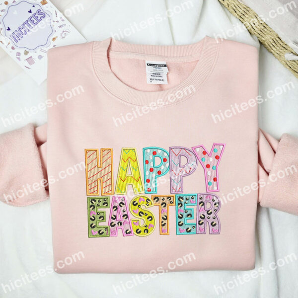 Happy Easter Embroidered Shirt, Dr Seuss Cartoon Embroidered Hoodie, Easter Day Embroidered Sweatshirt
