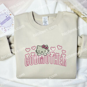 Hello Kitty Godmother Embroidered Hoodie Cartoon Embroidered Sweatshirt Best Gift Ideas 2