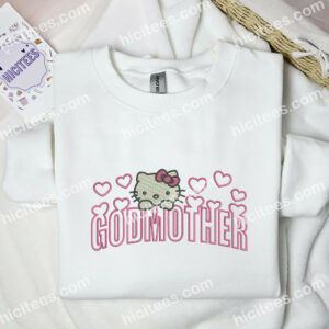 Hello Kitty Godmother Embroidered Hoodie, Cartoon Embroidered Sweatshirt, Best Gift Ideas 1 Hello Kitty Godmother Embroidered Hoodie Cartoon Embroidered Sweatshirt Best Gift Ideas 3