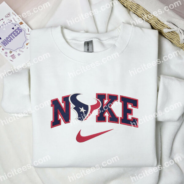 Houston Texans Embroidered Shirt, NFL Football Embroidered Sweatshirt, Sports Embroidered Hoodie