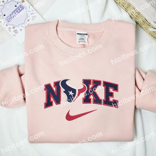 Houston Texans Embroidered Shirt, NFL Football Embroidered Sweatshirt, Sports Embroidered Hoodie