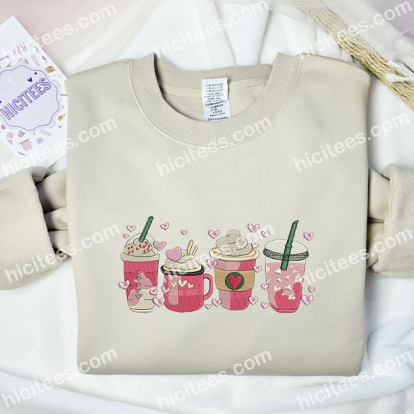 Ice Cream Embroidered Shirt, Favorite Food Embroidered Sweatshirt, Valentine Day Embroidered Hoodie