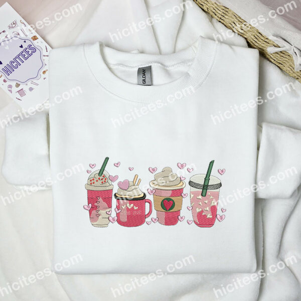 Ice Cream Embroidered Shirt, Favorite Food Embroidered Sweatshirt, Valentine Day Embroidered Hoodie