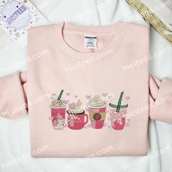 Ice Cream Embroidered Shirt, Favorite Food Embroidered Sweatshirt, Valentine Day Embroidered Hoodie