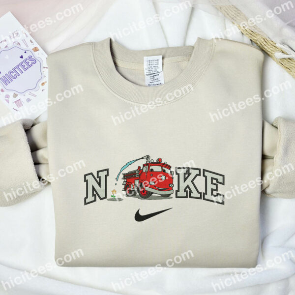 Firefighter Embroidered Hoodie, Pixar Cars Embroidered Sweatshirt, Disney Characters Embroidered Shirt