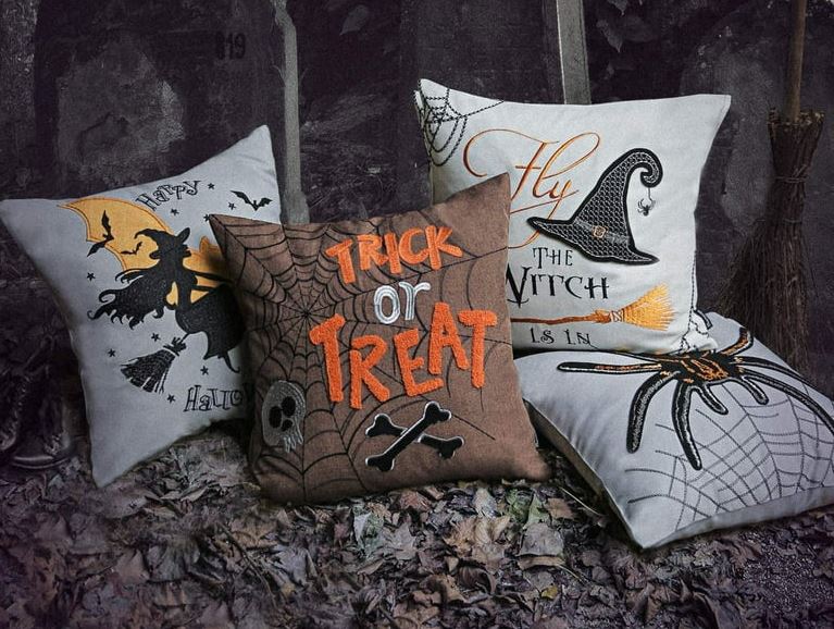 Embroidered Halloween Pillows Embroidered Halloween Pillows