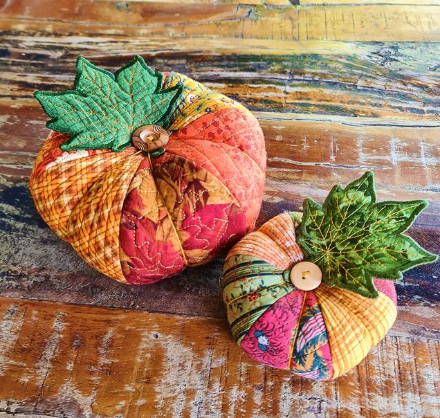 Fabric Pumpkins with Embroidery Fabric Pumpkins with Embroidery