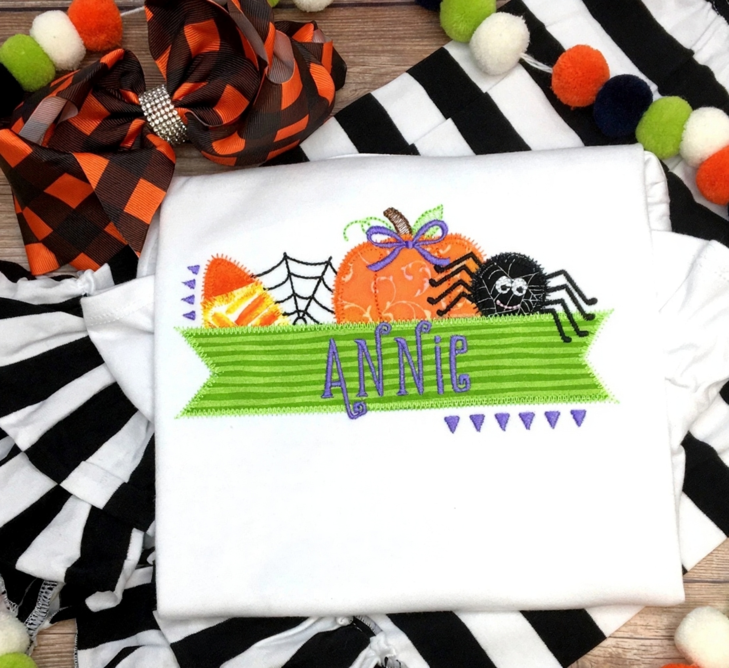 halloween embroidered shirt