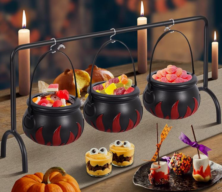 Dollar Store Cauldron Candy Bowls