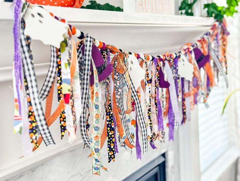Spooky Garland from Fabric Scraps