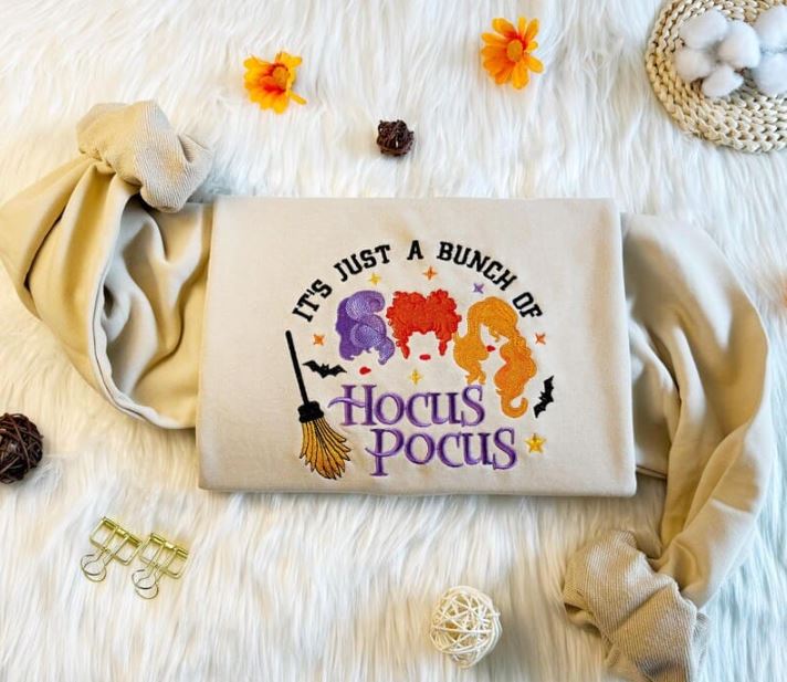 halloween embroidered sweatshirt