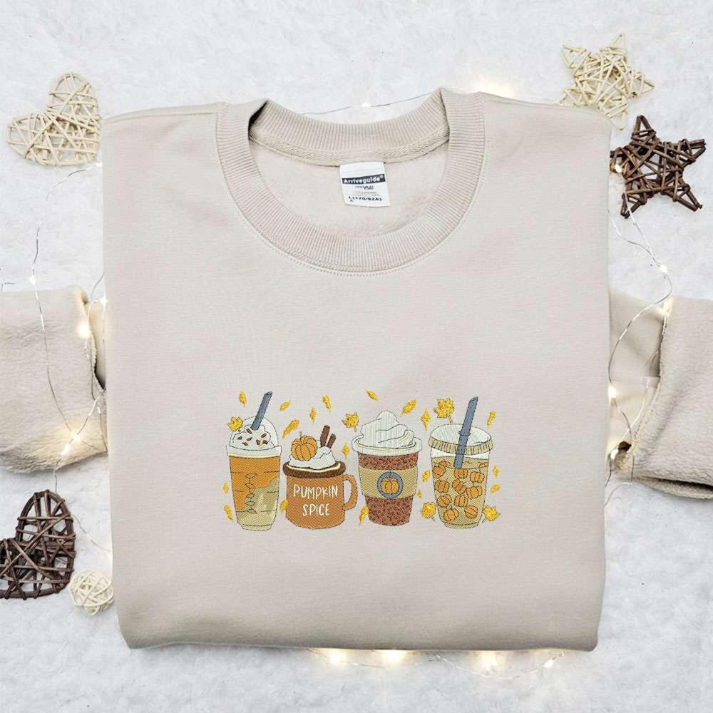 pumpkin themed embroidered hoodie