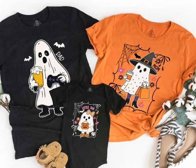 Family Embroidered Shirts for Halloween