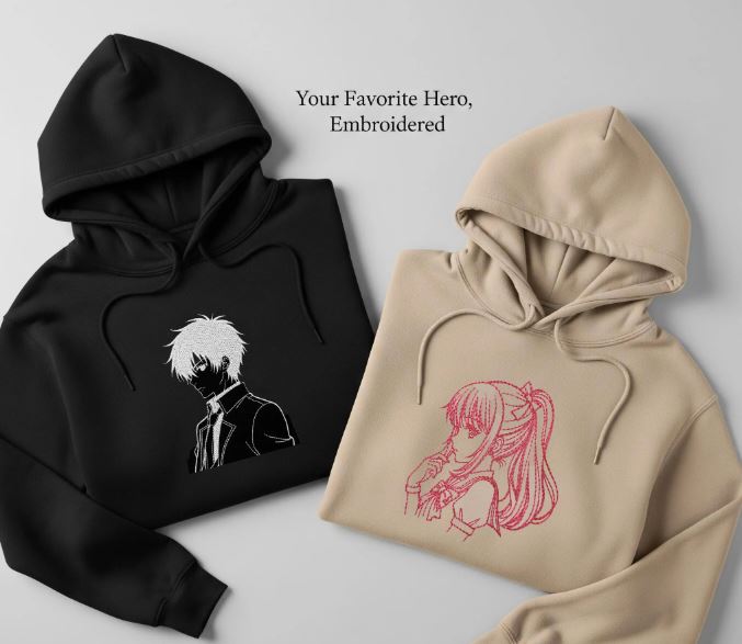 embroidered anime hoodies 1